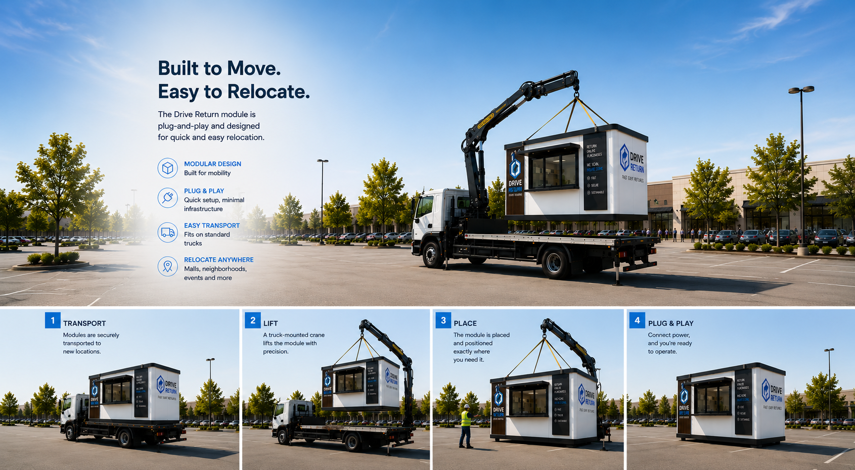 Drive Return module: Built to Move. Easy to Relocate.